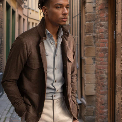 Herren Funktionsjacke Wasserdicht mit Kragen und Taschen