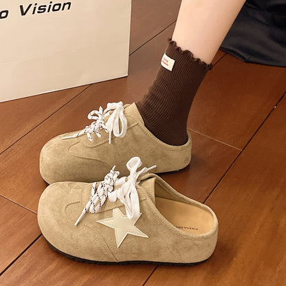 Damen Clogs Bequem Sternemblem Rutschfest