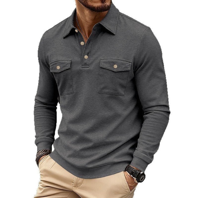 Herren Pullover Lässig mit Brusttaschen Bequem