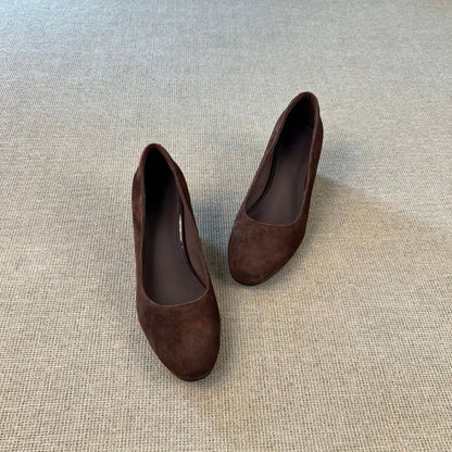 Damen Ballerinas Weiches Wildleder Bequem Elegant