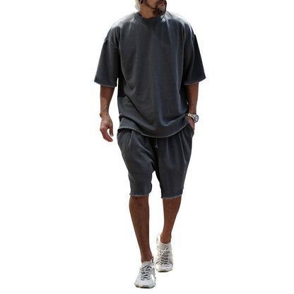Herren Freizeit-Set mit Oversized T-Shirt und lockeren Shorts Modern