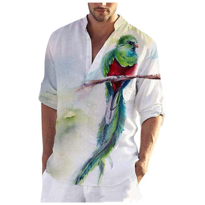 Herren Leinenhemd mit trendigem Druck Berlin Style