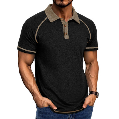Herren Polo-Shirt Raglan-Schnitt Modern Sportlich