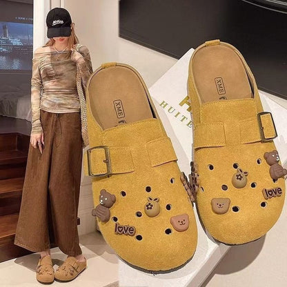 Damen Clogs bequem mit Verzierungen Komfort Schuhe