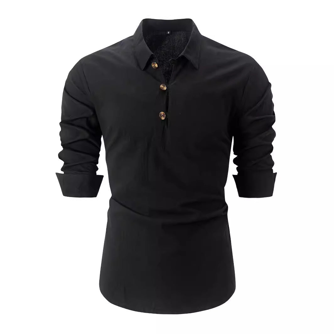 Herren Langarmhemd Elegantes Knopfhemd Modern Slimfit