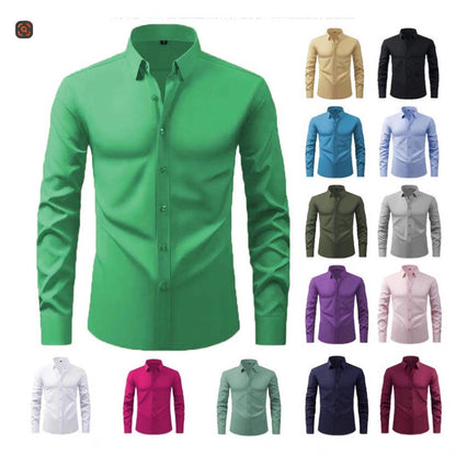 Herren Hemd Langarm Modernes Design Schwarzes Slimfit - BerlinGlamour