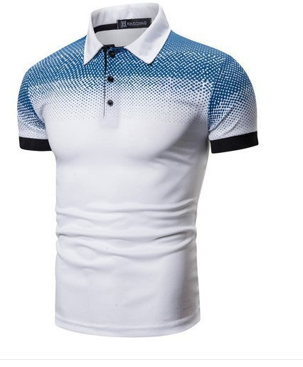 Herren Poloshirt Farbverlauf Modern Kontrastdetails