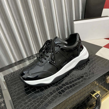 Damen Sneaker Elegante Glänzend Dämpfung Laufsohle