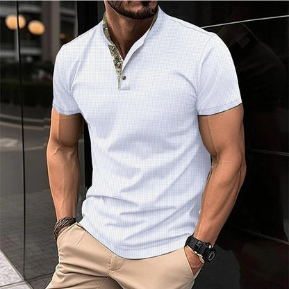 Herren Kurzarmshirt Modern mit Stehkragen Berlin Style
