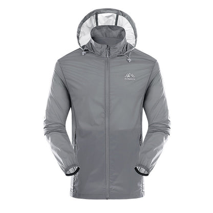 Herren Outdoorjacke Leicht Wasserabweisend Verstellbares Kapuzen