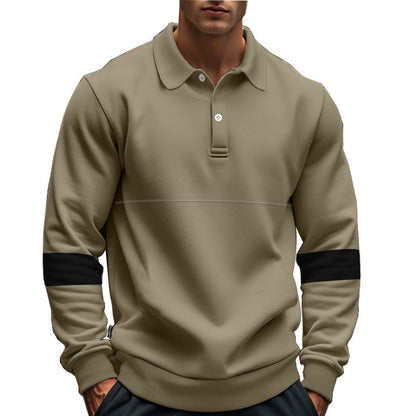 Herren Pullover Langarm Modern mit Kontrastbündchen