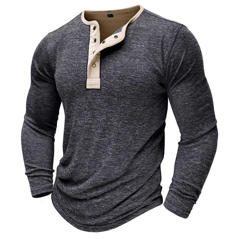Herren Langarmshirt Atmungsaktiv Baumwolle Elegant