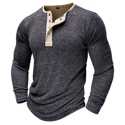 Herren Langarmshirt Atmungsaktiv Baumwolle Elegant