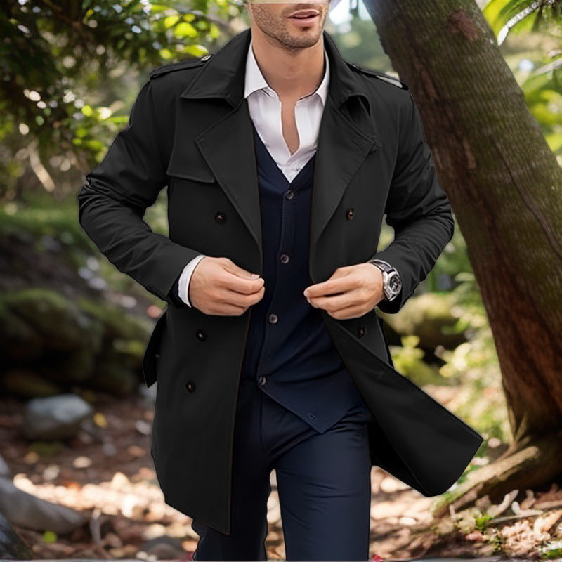 Herren Trenchcoat Klassisch Zeitlos mit Knöpftaschen