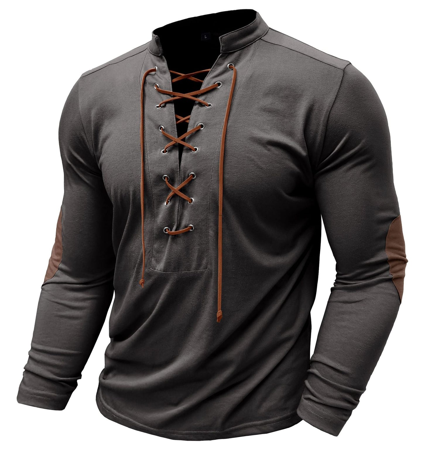 Herren Langarmshirt Modern mit Kontrast Details