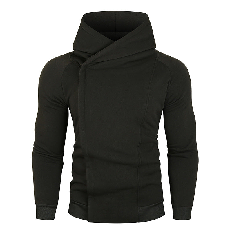 Herren Kapuzenpullover Asymmetrisch Reißverschluss Hochkragen Modern