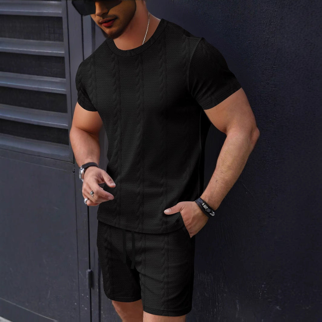 Herren Sommer Set Kurzarm T-Shirt und Shorts Modern