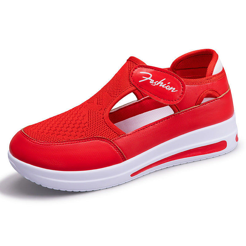 Damen Sneaker Bequem Freizeitschuhe Klettverschluss Sportlich
