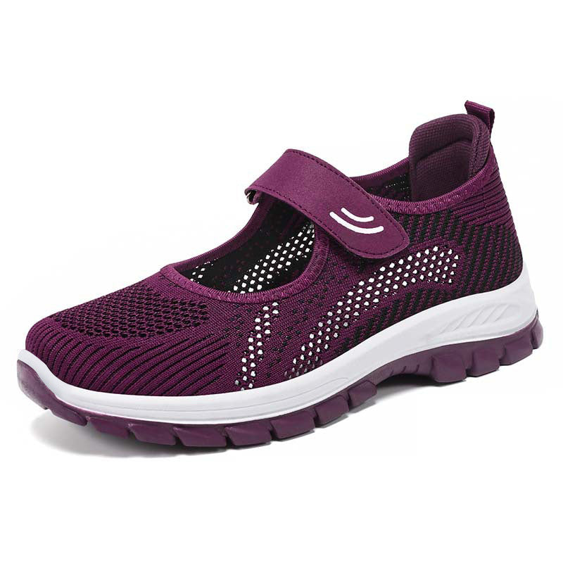 Ballerinas Damen Bequem Flexible Klettverschluss Komfort Schuhe