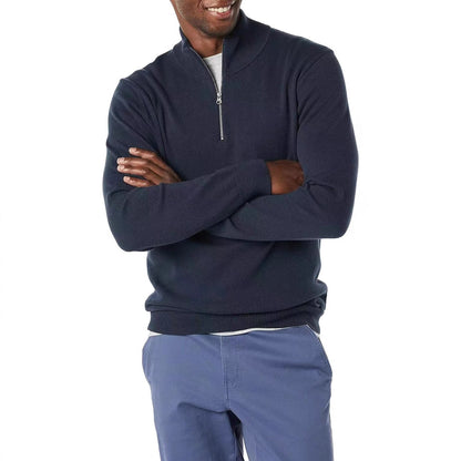 Herren Pullover Modern Mit Stehkragen Reißverschluss