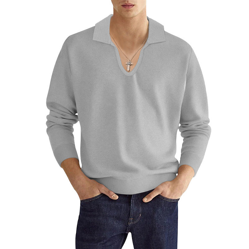Herren Strickpullover V-Ausschnitt Modern Strukturiert