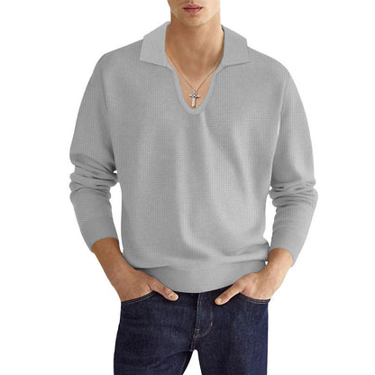 Herren Strickpullover V-Ausschnitt Modern Strukturiert