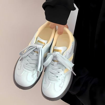 Damen Sneaker Blumen Dekor Weich Laufsohle