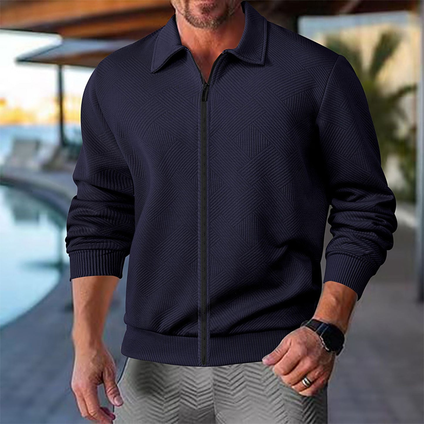 Herren Freizeitjacke Leicht Strukturiert Modern Berlin - BerlinGlamour