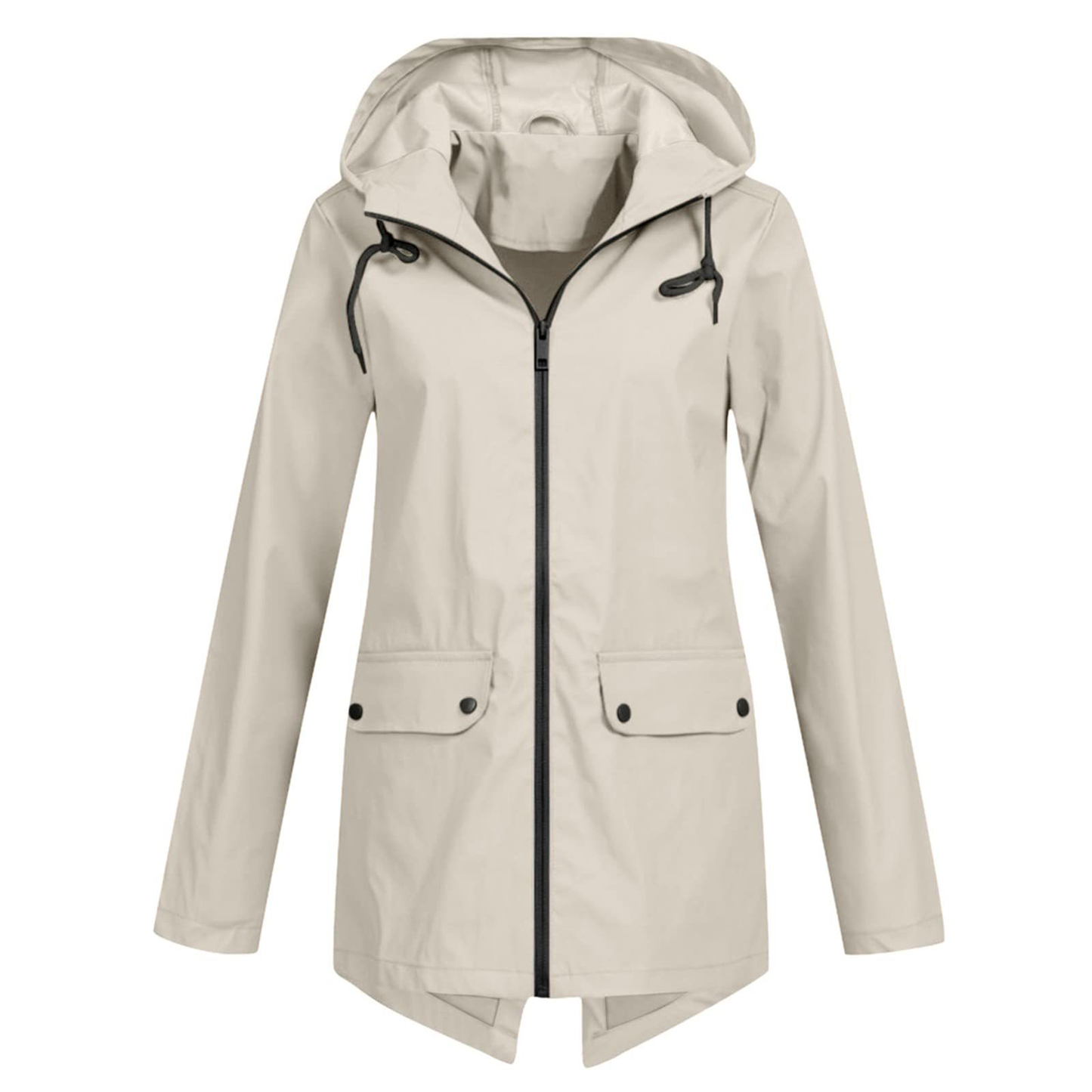 Damen Jacke mit Kapuze Reißverschluss und Taschen - BerlinGlamour