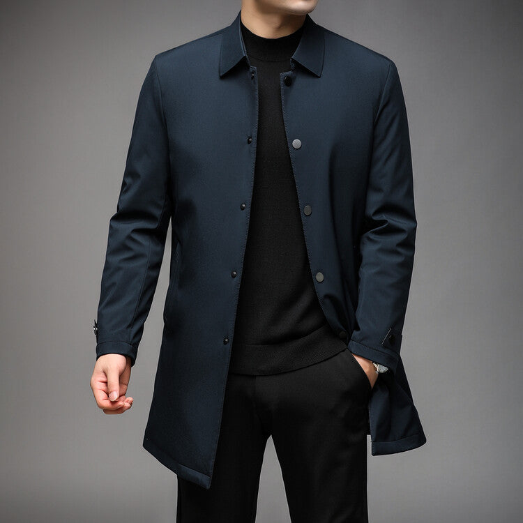 Herren Übergangsjacke Elegant Schwarz Modern - BerlinGlamour