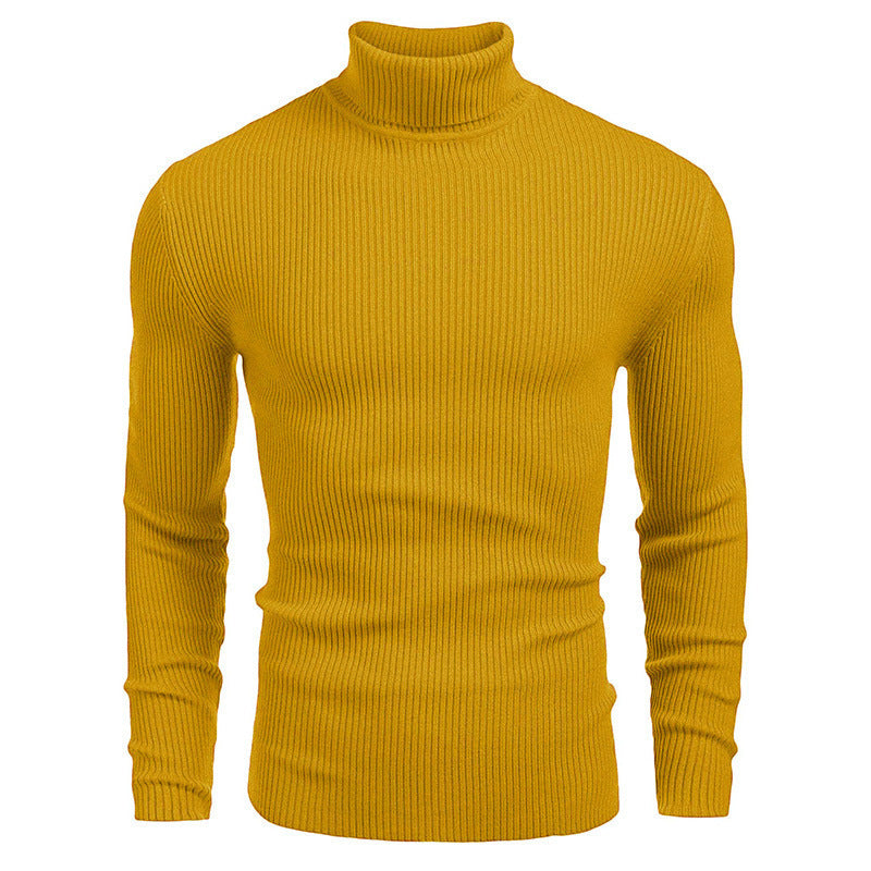 Herren Rollkragenpullover Feinrippstrick Elegante Mode
