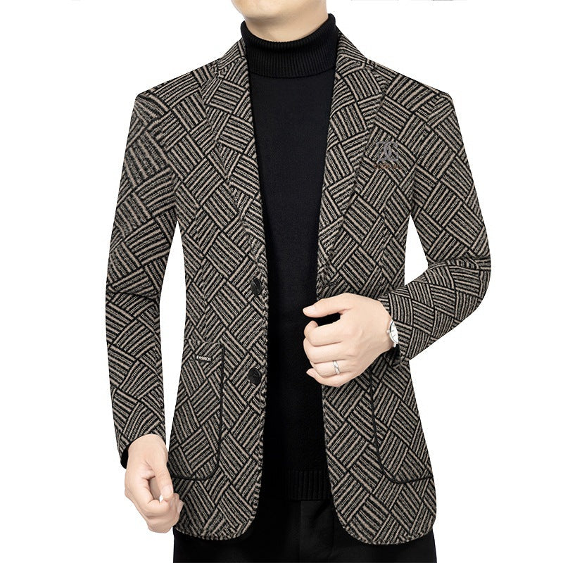 Herren Blazer Jacke Gestreift Modern mit Futter