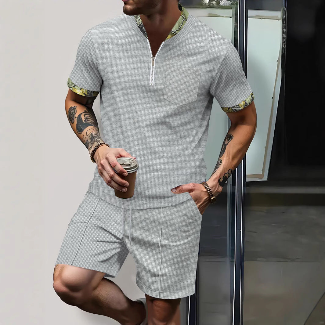 Herren Sportset Kurzarm Modern mit Schulterdetail