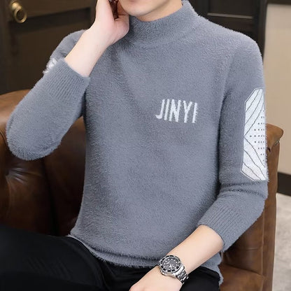 Eleganter Herren Strickpullover Modern Schwarz