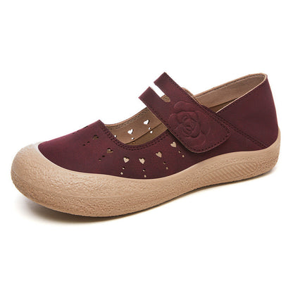 Damen Klettschuhe Blumenmuster Bequem Komfortschuhe