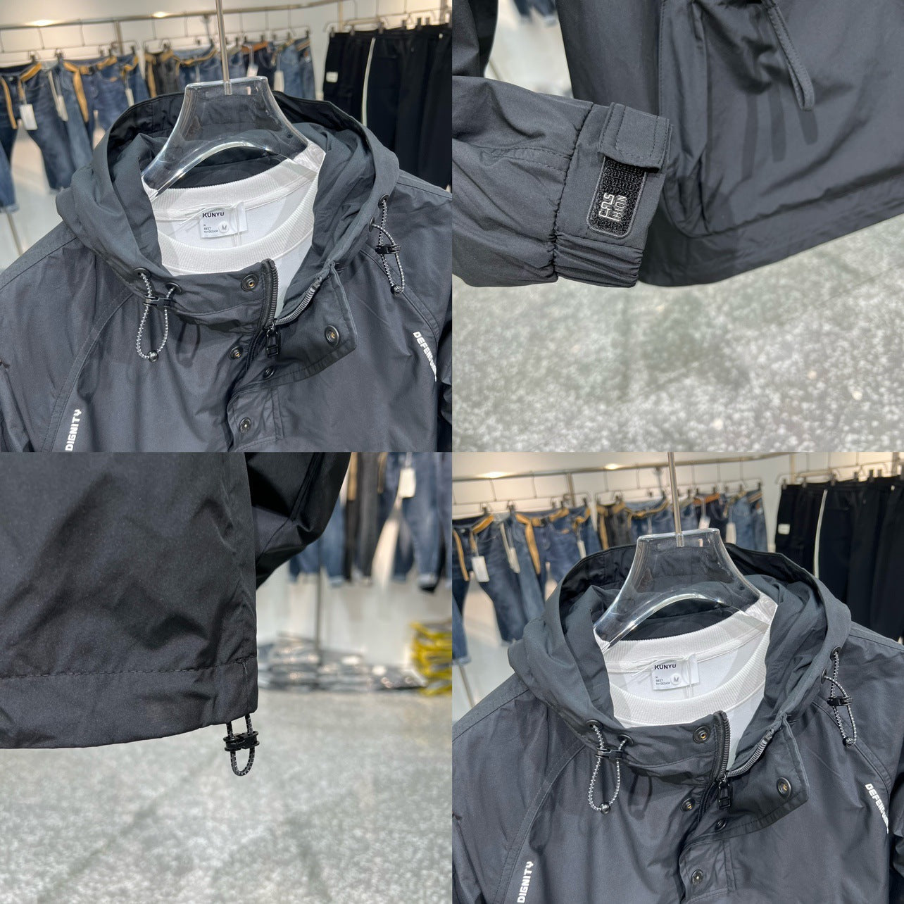 Herren Outdoor-Jacke Wasserabweisend Mit Kragen Praktisch