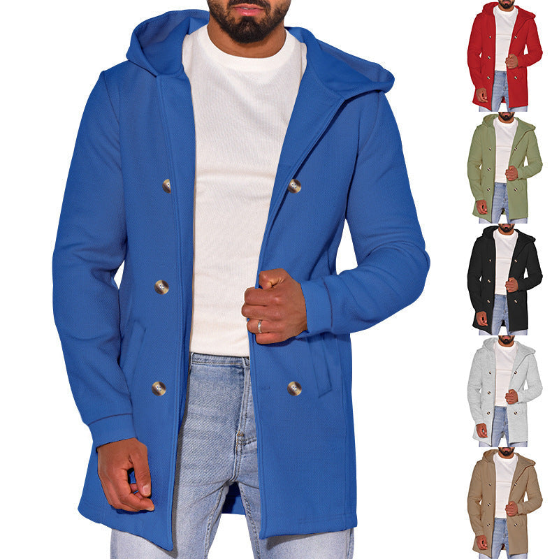 Herren Parka Jacke Modern mit Kapuze und Taschen