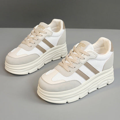 Damen Sneaker Plateau Sportschuhe atmungsaktiv Laufsohle