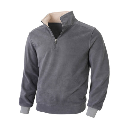 Herren Fleecejacke Halblang Reißverschluss Warm