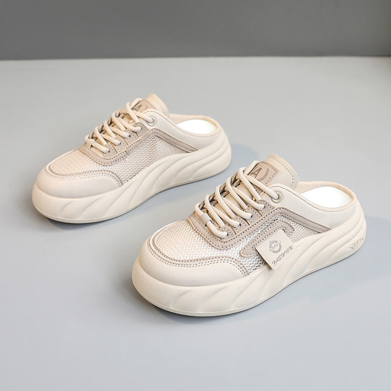 Damen Sneaker Mules Bequem Atmungsaktiv Mesh