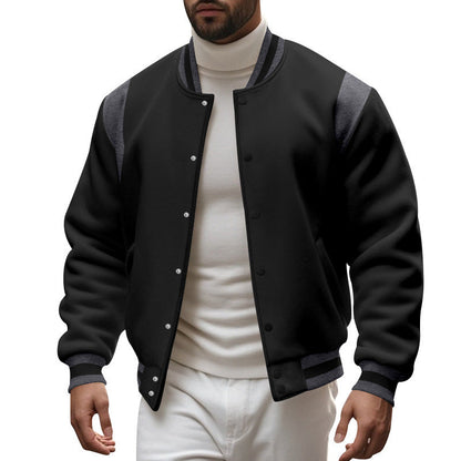Herren Sportjacke College Style Kontrast Ärmel Modern