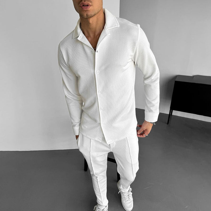 Herren Hemd Langarm Elegantes Strukturiert Modern