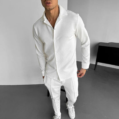 Herren Hemd Langarm Elegantes Strukturiert Modern