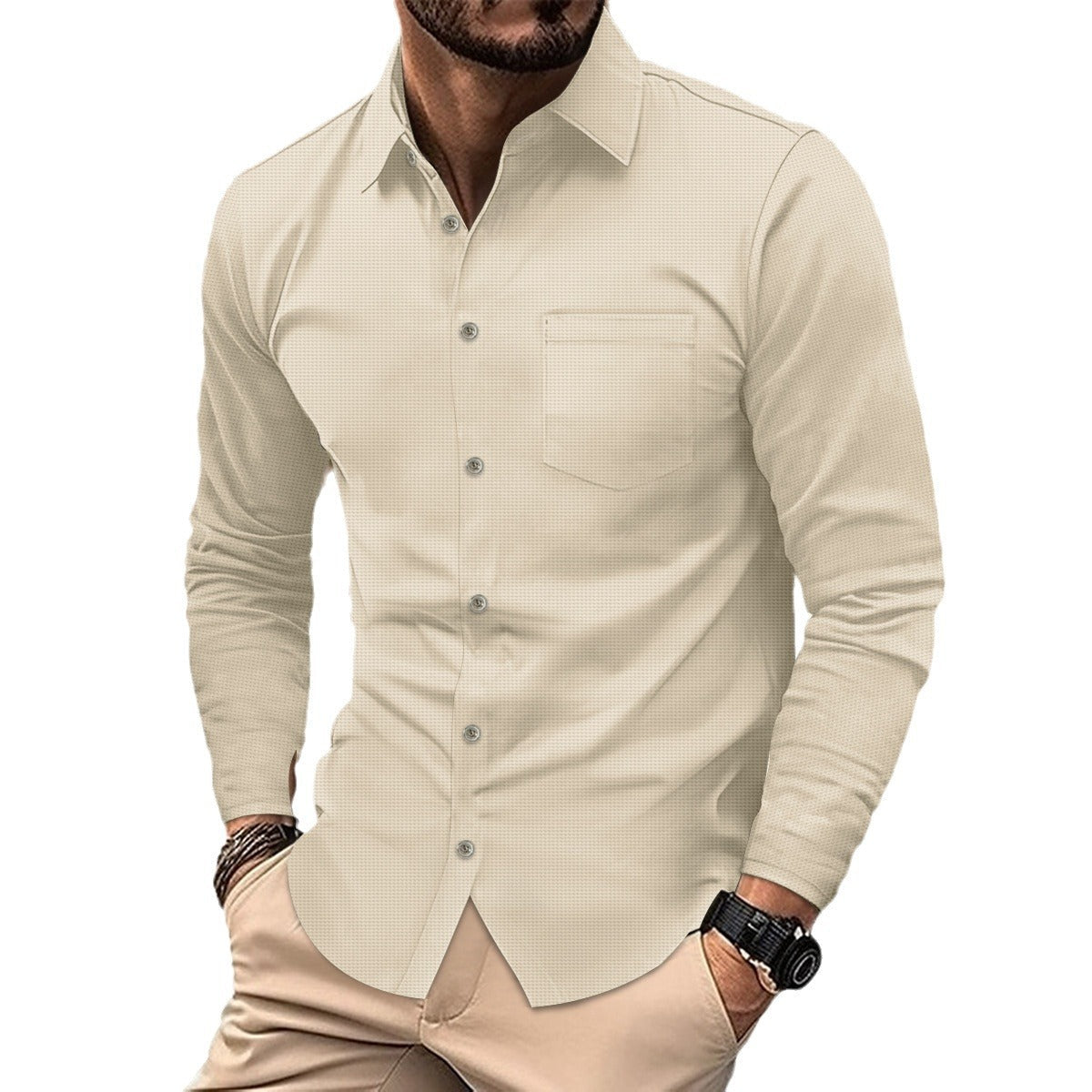Herren Hemd Langarm Elegant Karo Berlin Stil
