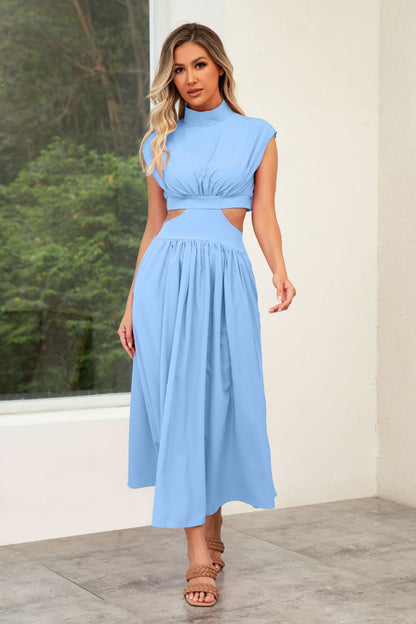 Sommerkleid Damen Cut-Out Halskragen Modern