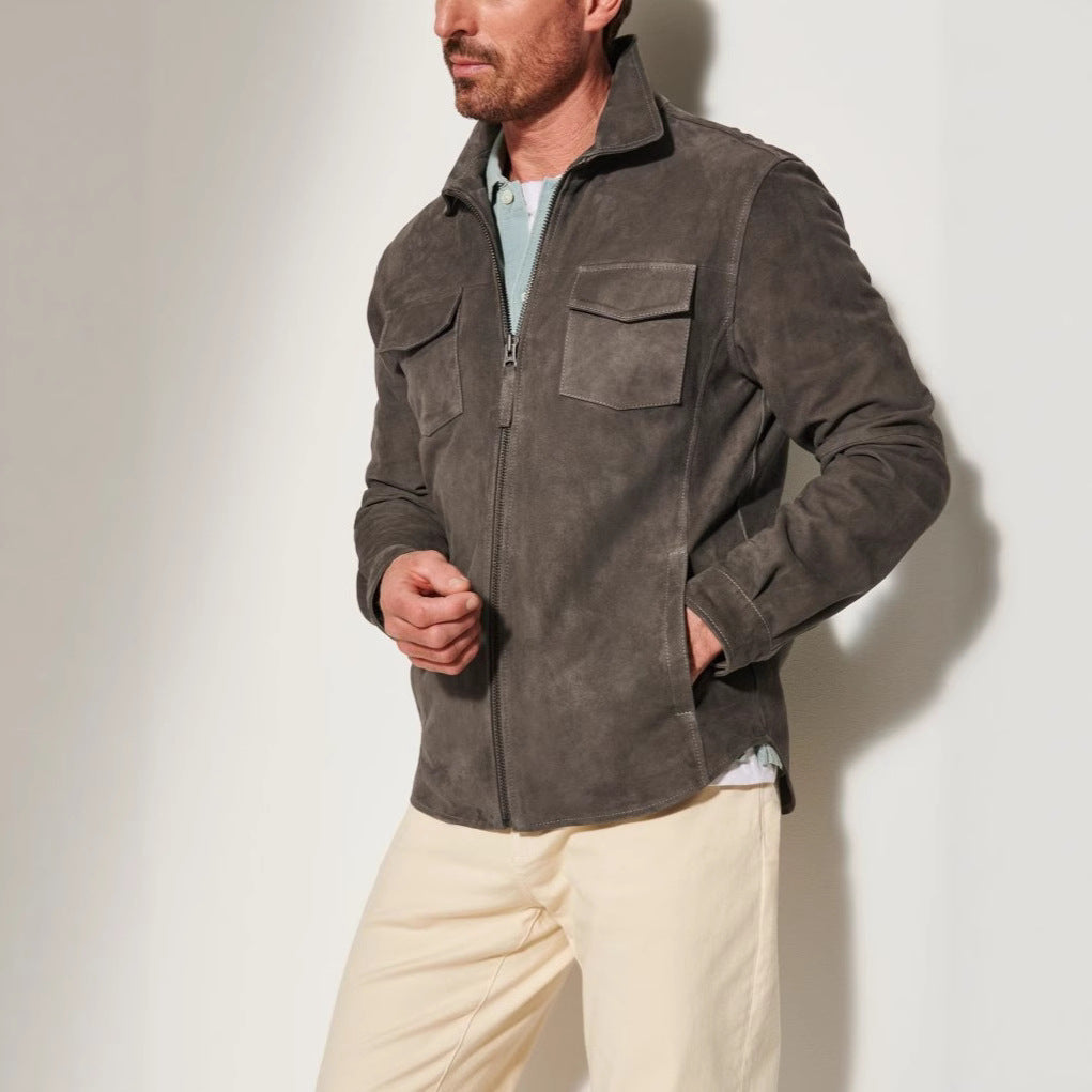 Herren Lederjacke Wildleder Schnitt Berlin Elegant
