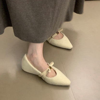 Damen Ballerinas Elegante Schleifen Detail Weich