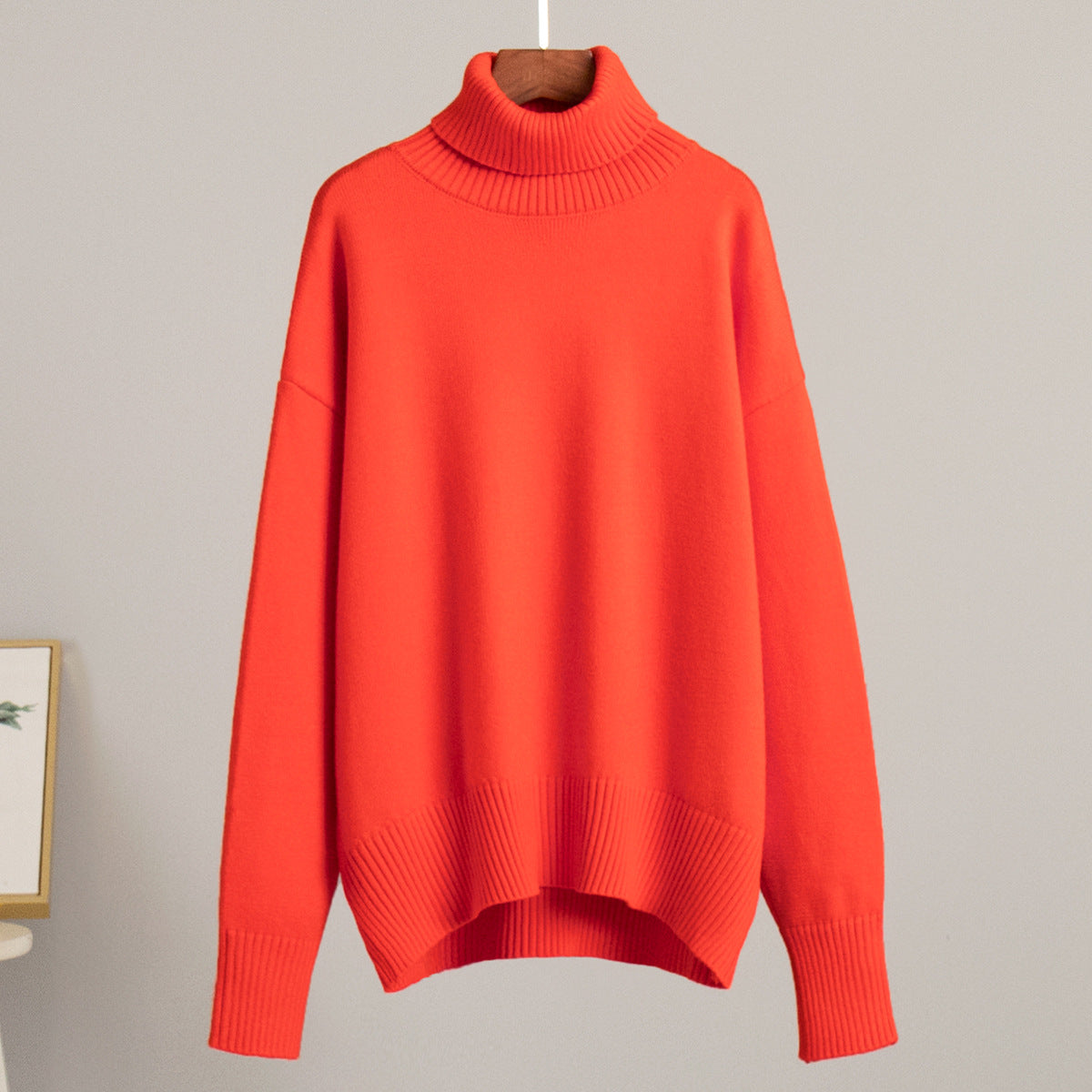 Damen Strickpullover Lässig Warm mit Rippenbund