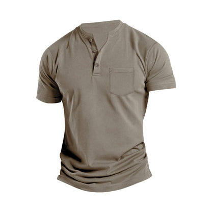 Herren T-Shirt Kurzarm mit Brusttasche Modern Sportlich