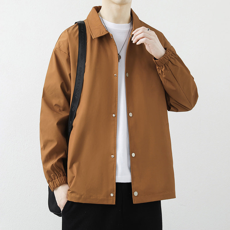 Herren Übergangsjacke Leicht Modern Schnitt mit Druckknöpfen